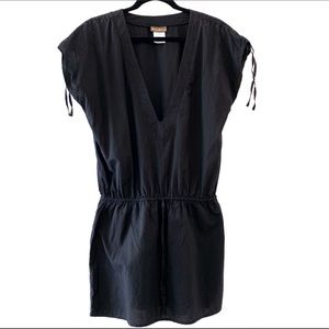 Tommy Bahama Black Cotton Linen Tunic Dress S